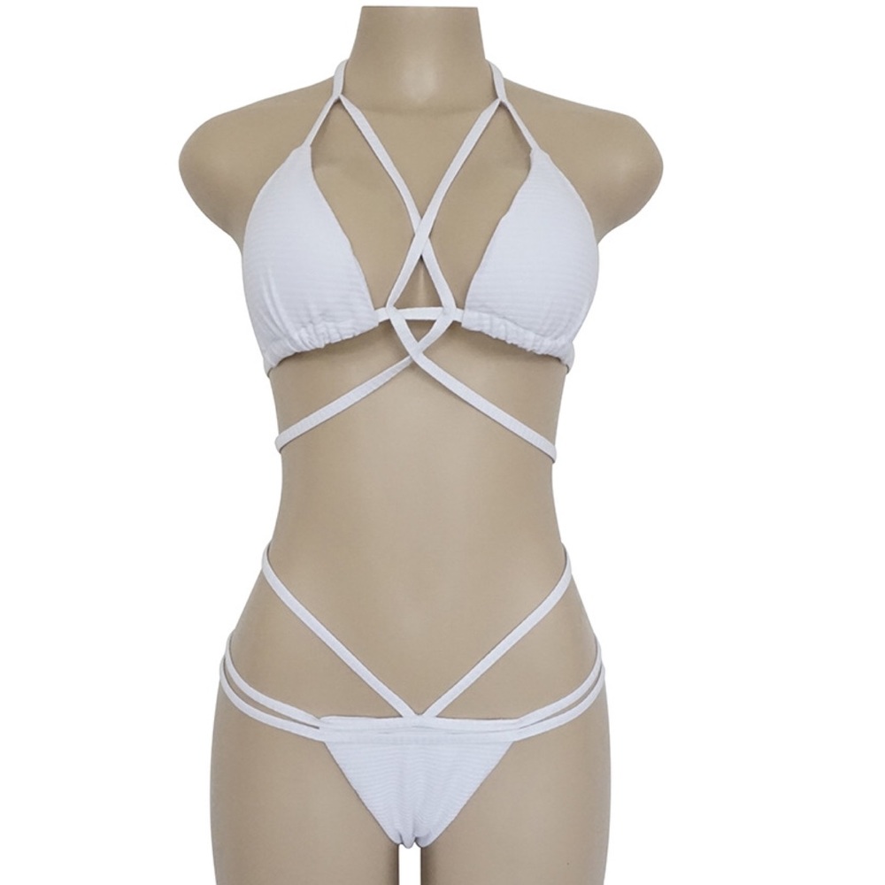👒👒Wonderful Girl is Sexy White Swimsuit - Picture 4 of 8